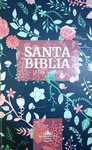 SANTA BIBLIA 1960 LETRA GRANDE, PASTA DURA, CON FLORES, CANTOS ROSA