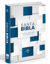 SANTA BIBLIA RVR60 LETRA GRANDE MAYUSCULA COLOR GRIS AZUL CUADROS