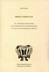 OBRAS COMPLETAS XV DISCURSO DE FILOSOFIA DE ANTROPOLOGIA E HISTORIOGRAFIA EL SIGLO DEL ESPLENDOR