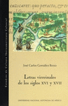 LETRAS VIRREINALES DE LOS SIGLOS XVI Y XVII