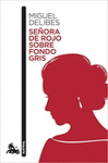 SE�ORA DE ROJO SOBRE FONDO GRIS