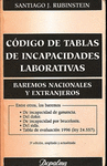 CODIGO DE TABLAS DE INCAPACIDADES LABORATIVAS