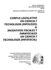 CORPUS LEGISLATIVO EN CIENCIA Y TECNOLOGIA