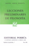 LECCIONES PRELIMINARES DE FILOSOFIA (SC164) GARCIA MORENTE