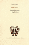 OBRAS III TEXTOS LITERARIOS Y LING�ISTICOS