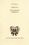 OBRAS III TEXTOS LITERARIOS Y LING�ISTICOS